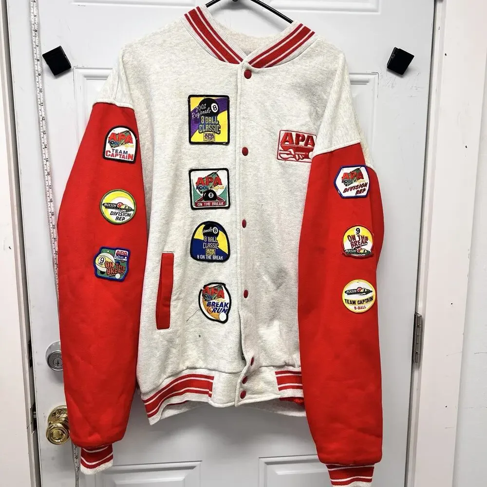 Fruit Of Loom Varsity jacket W/ Various Patches Size XXL Streetwear NOC3828